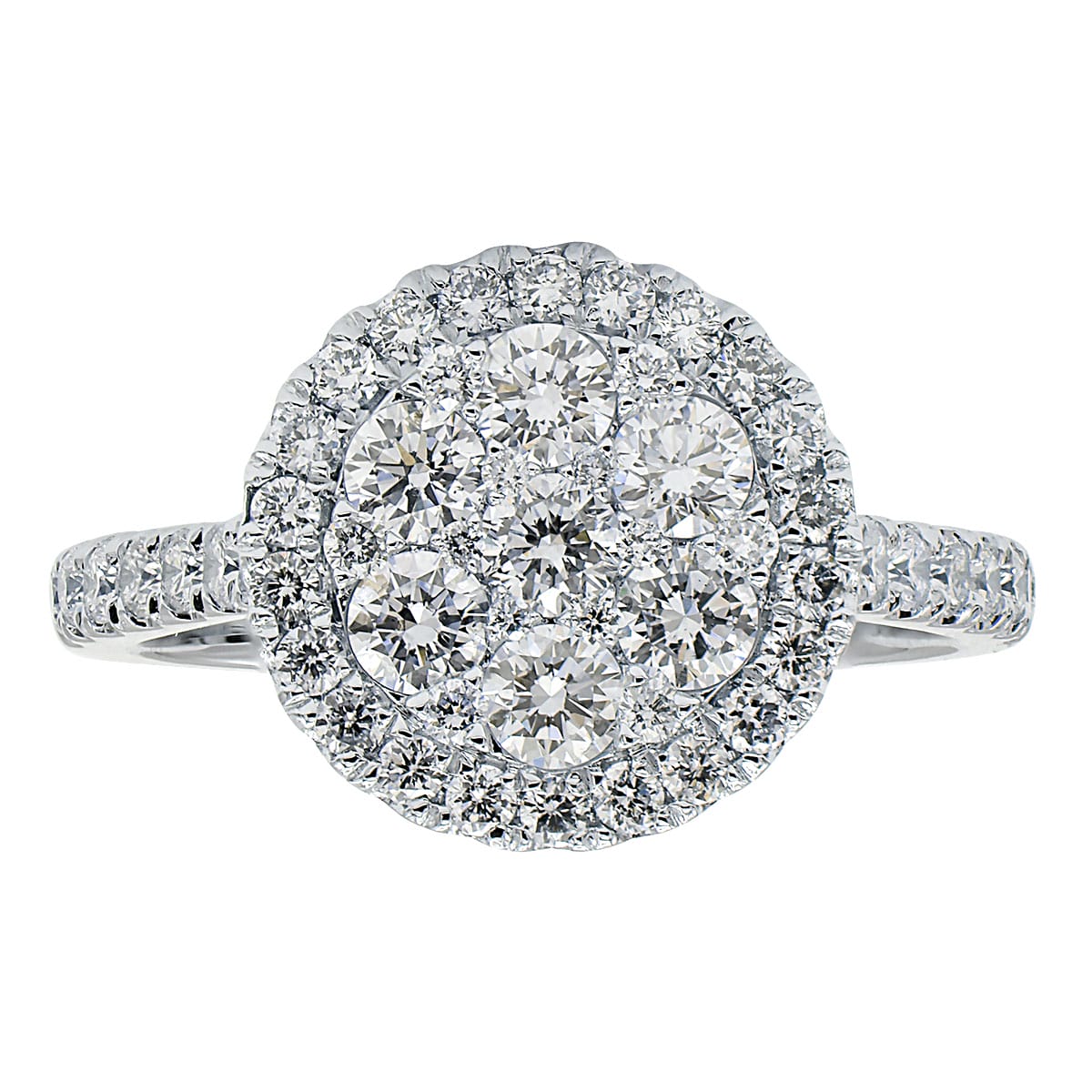 18K White Gold Fashion Diamond Ring, 1.25ct