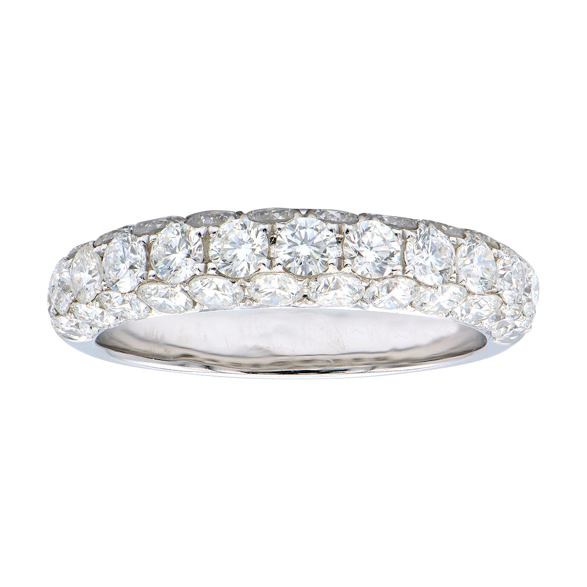 18K White Gold Diamond Band, 1.8ct