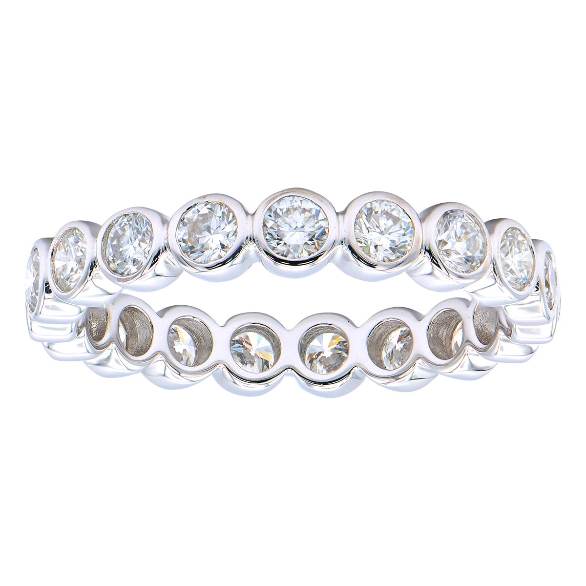 18K White Gold Diamond Band, 1.24ct