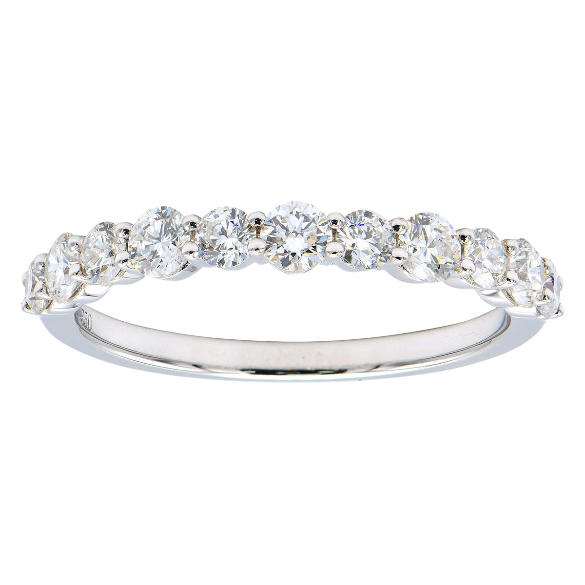 18K White Gold Diamond Band, 0.72ct