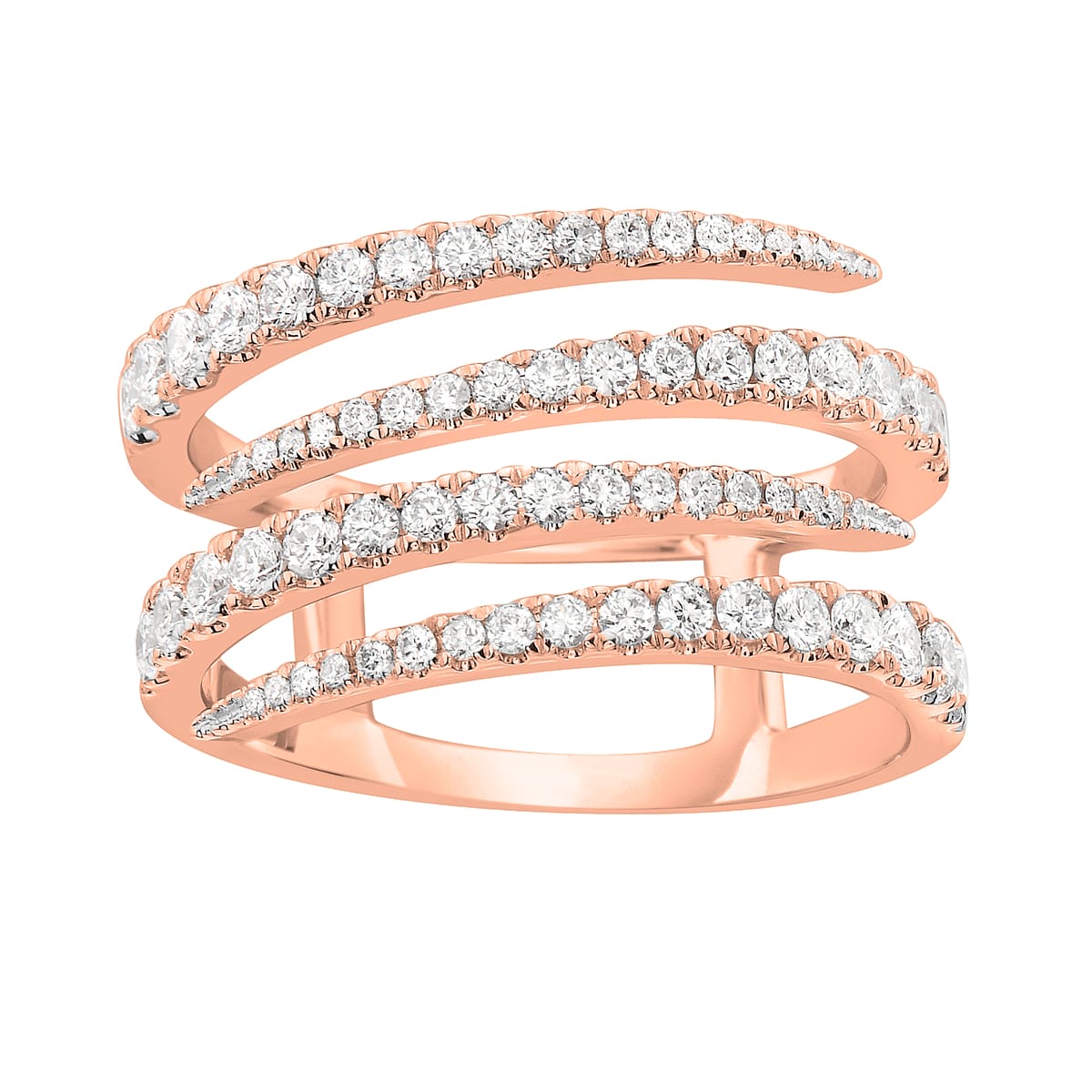 18K Rose Gold Fashion Diamond Ring, 0.83ct