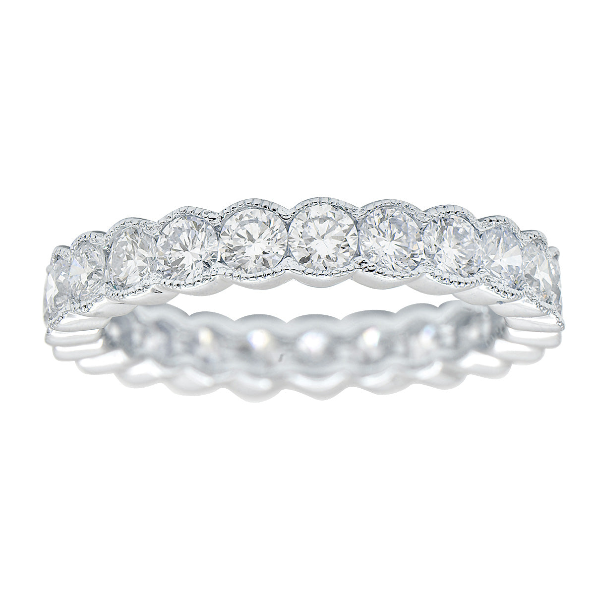 18K White Gold Diamond Band, 1.84ct