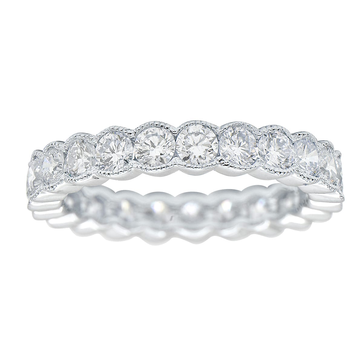 18K White Gold Diamond Band, 1.84ct