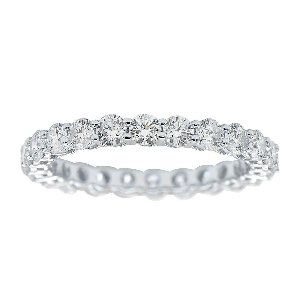 18K White Gold Diamond Band, 1.85ct