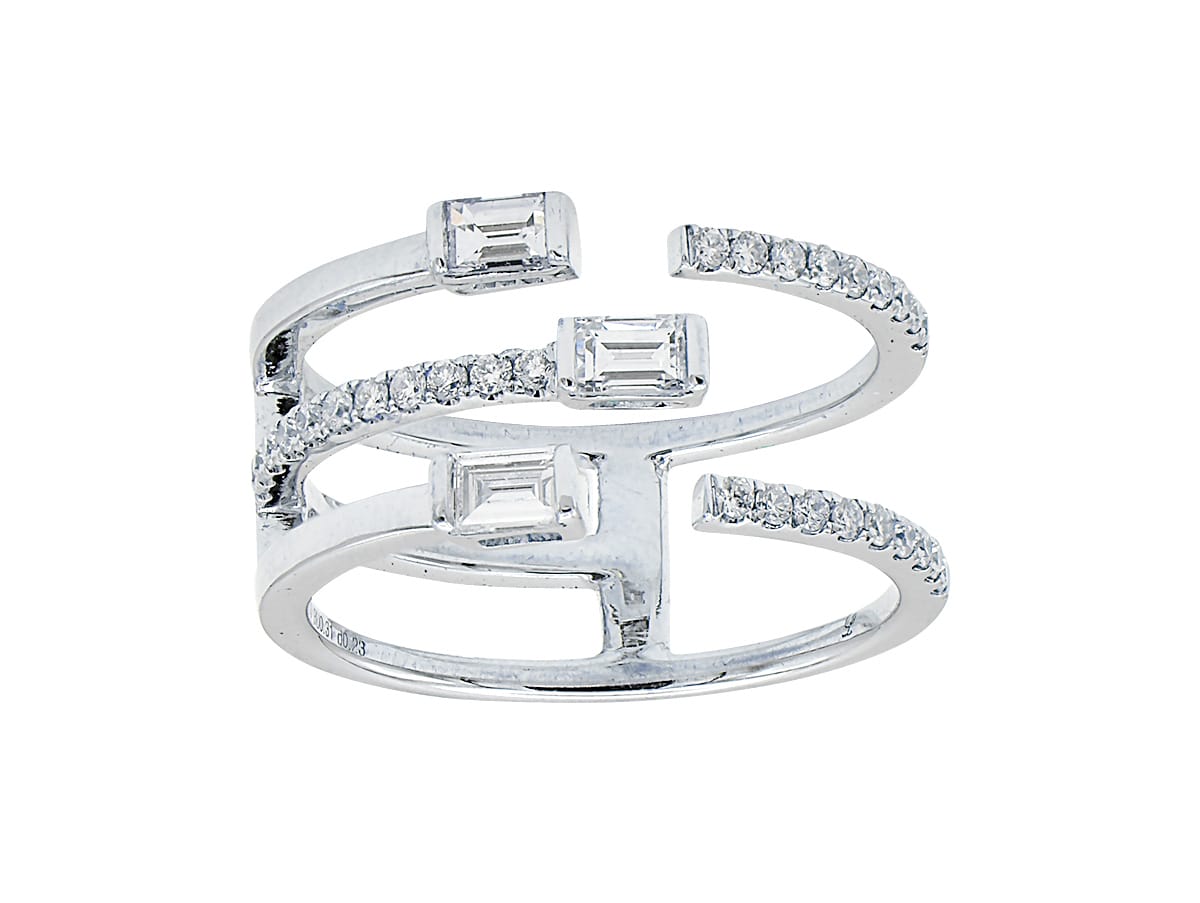 18K White Gold Fashion Diamond Ring, 0.55ct