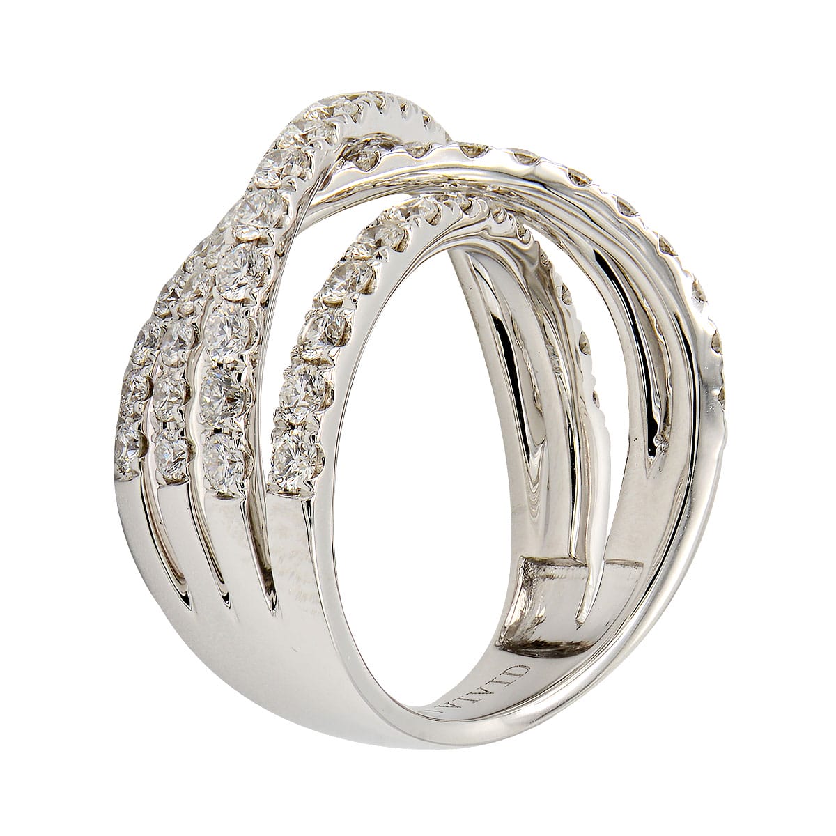 18K White Gold Fashion Diamond Ring, 1.96ct