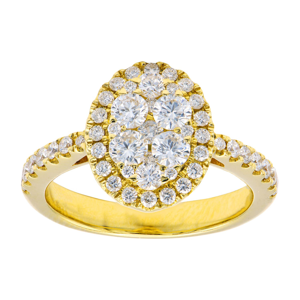 18K Yellow Gold Fashion Diamond Ring, 1.02ct