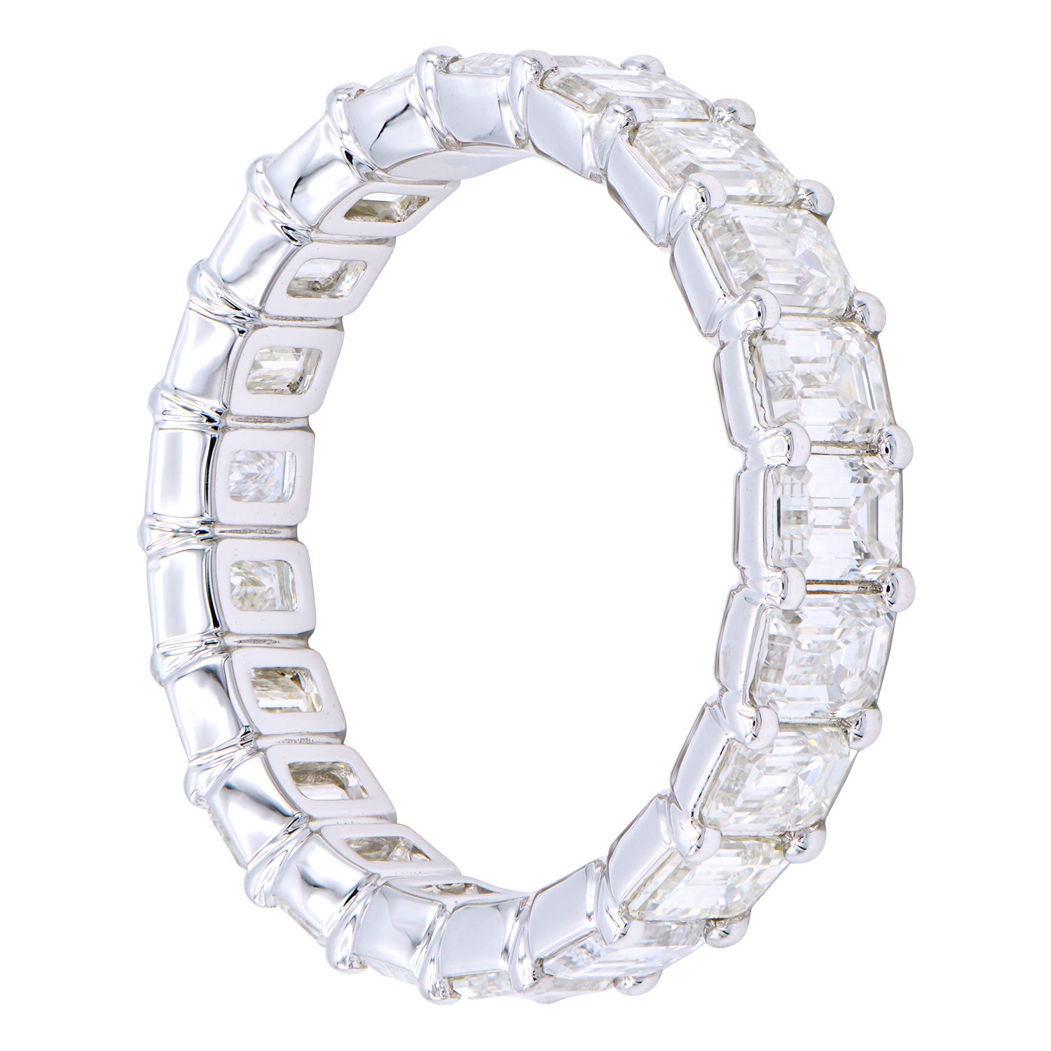 R054419 - 18K White Gold Emerald Cut Eternity Diamond Ring 1/5 CT Each