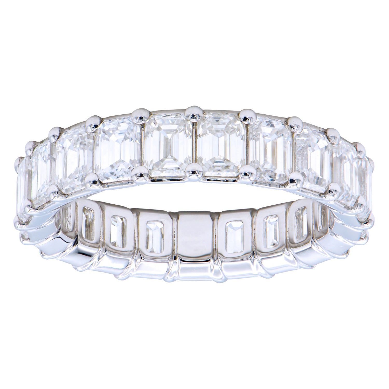 R054420 - 18K White Gold Emerald Cut Eternity Diamond Ring 1/4 CT Each