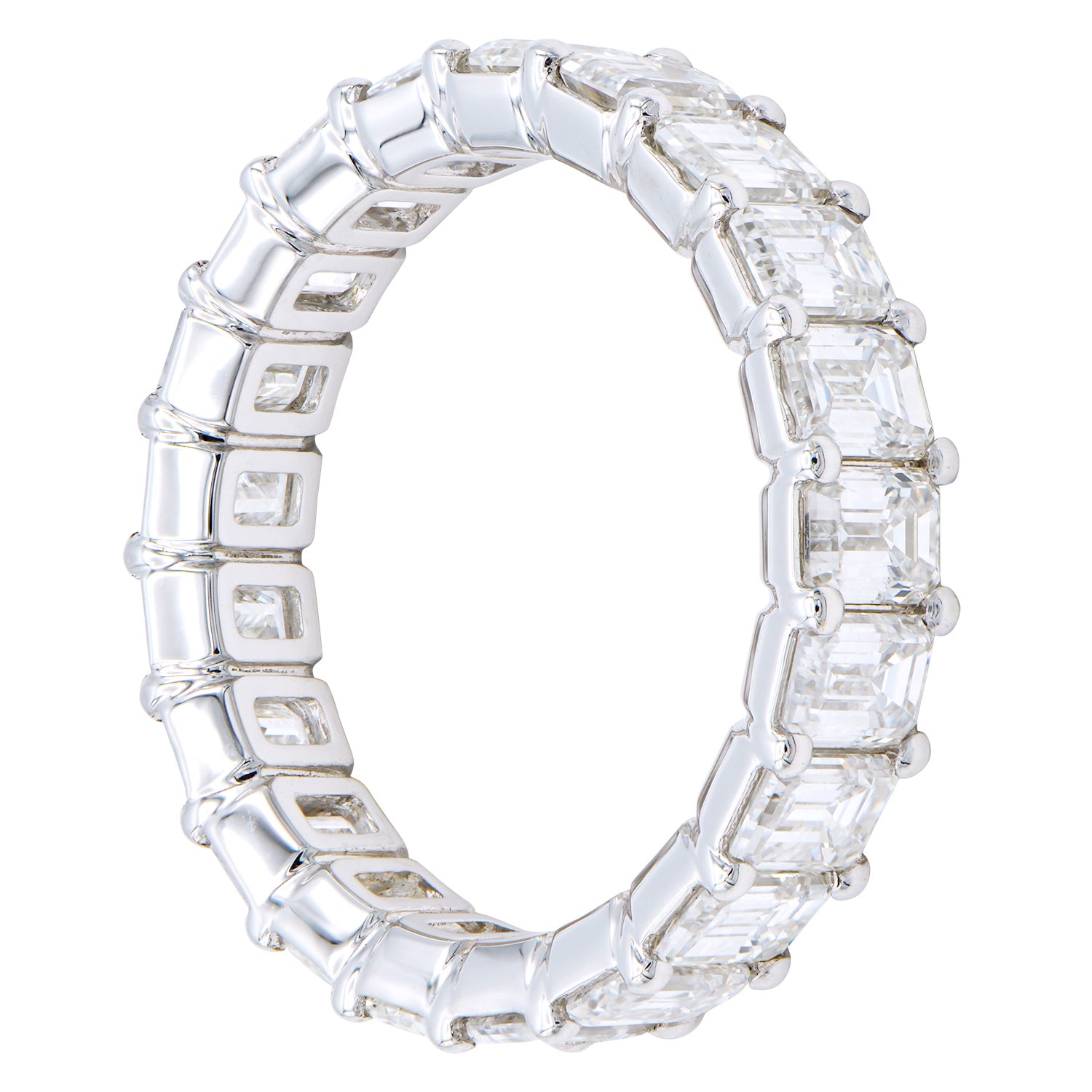 R054420 - 18K White Gold Emerald Cut Eternity Diamond Ring 1/4 CT Each