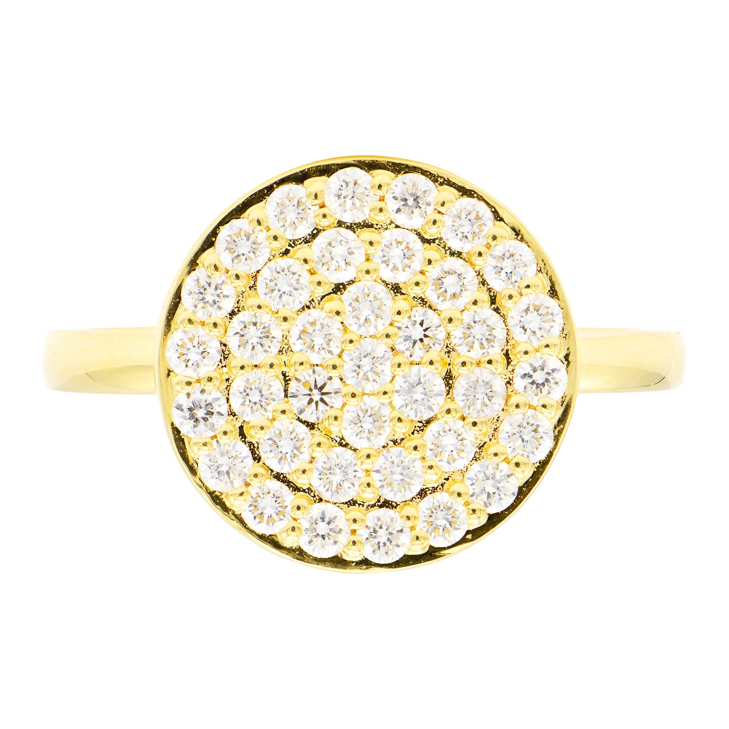 14K Yellow Gold Diamond Circle Ring, 0.63ct