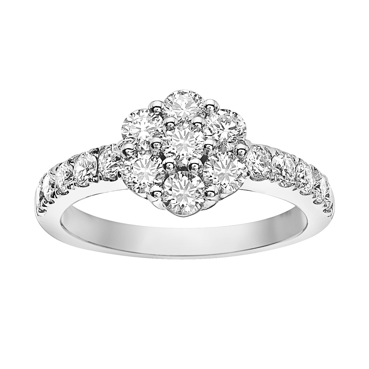 R054727 - Ring 18KW/3.6G 7RD-0.71CT 10RD-0.45CT