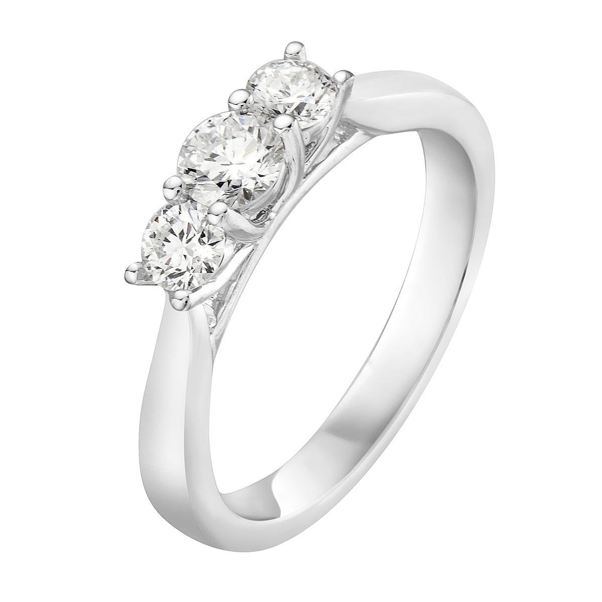 R054728 - Ring 18KW/4.2G 1RD-0.28CT 2RD-0.36CT