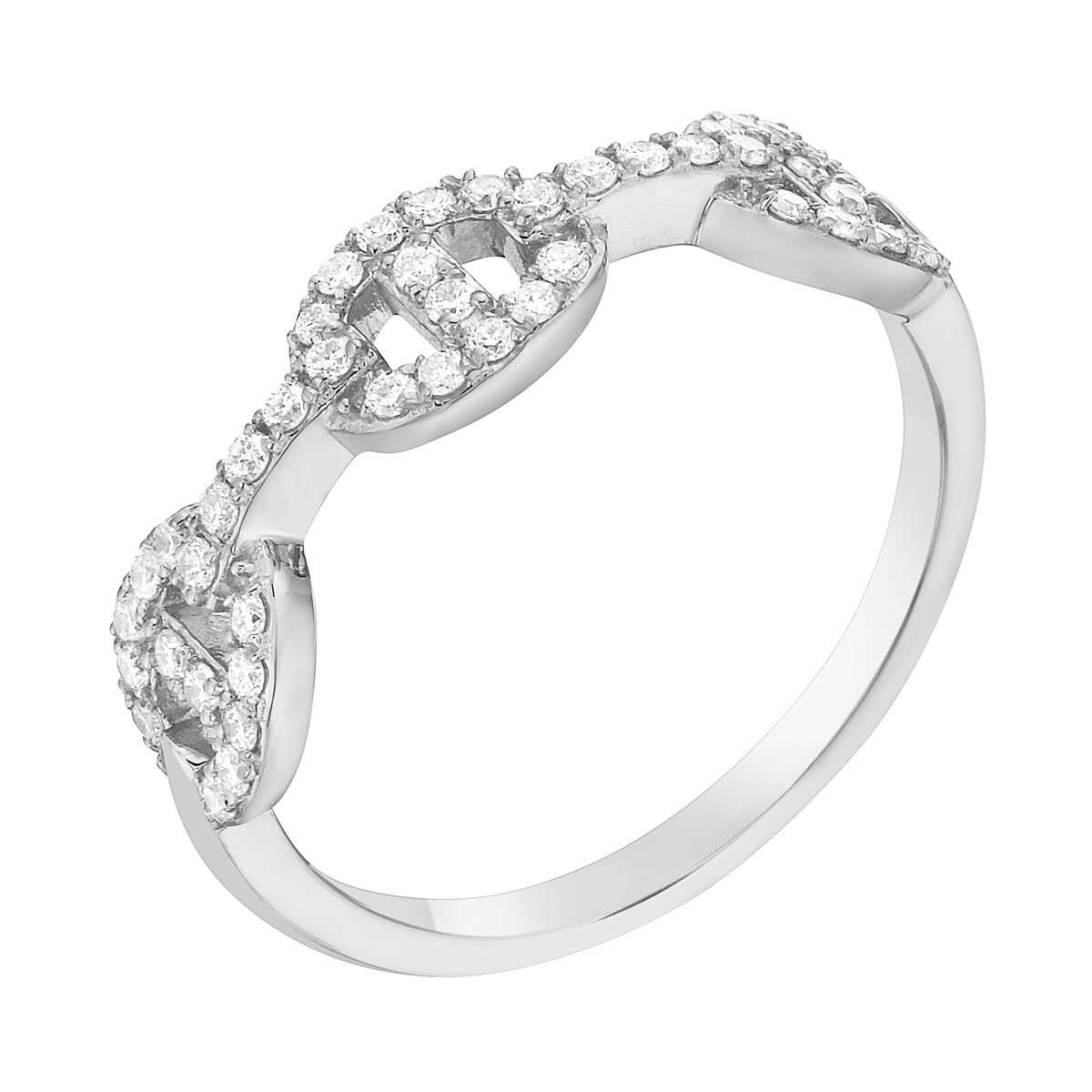 R055298 - Ring 18KW/2.6G 46RD-0.28CT