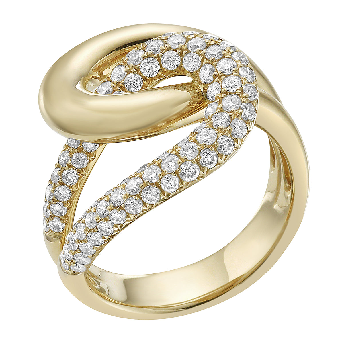 R055678Y - Ring 18KY/8.9G 84RD-0.78CT