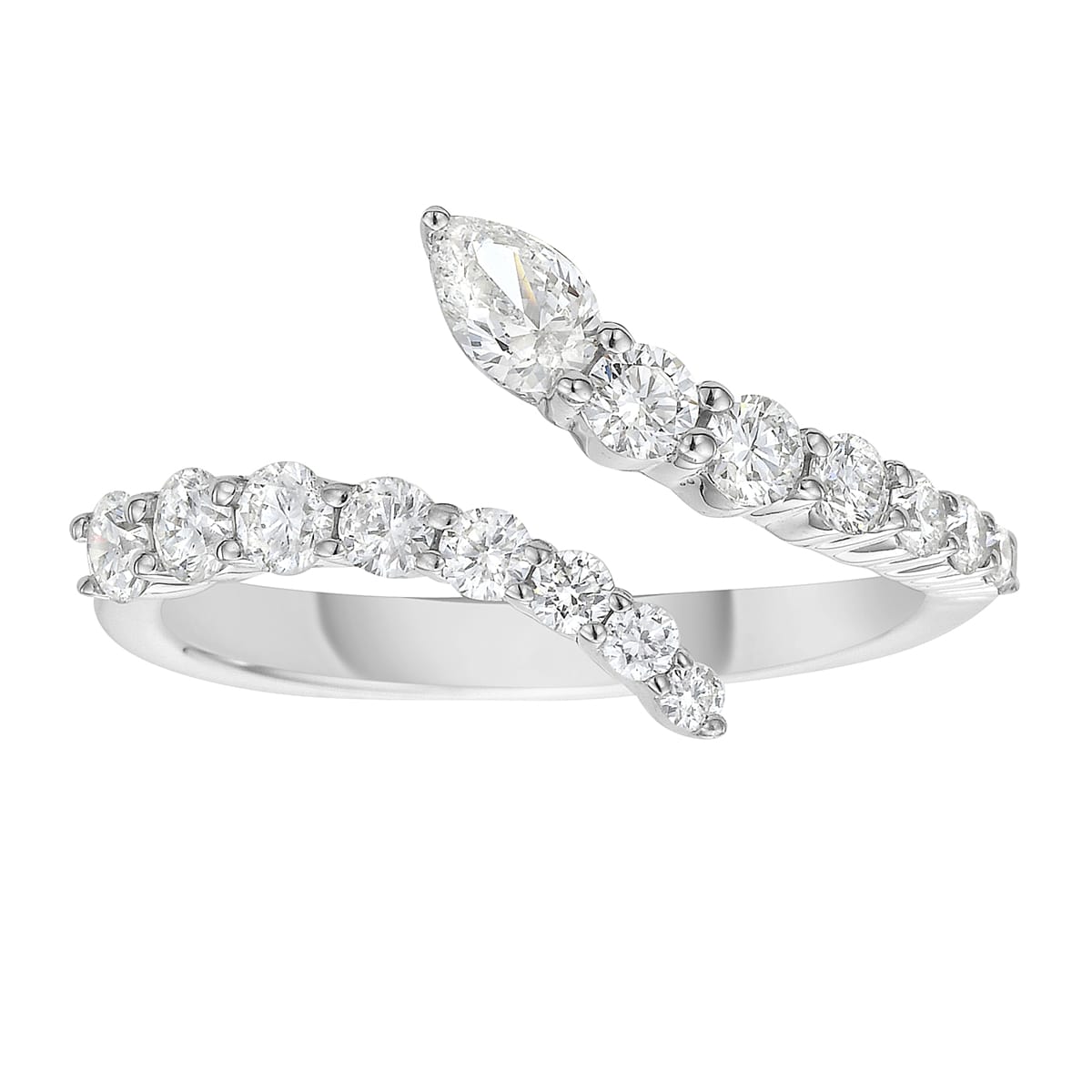18K White Gold Diamond Ring, 0.59ct