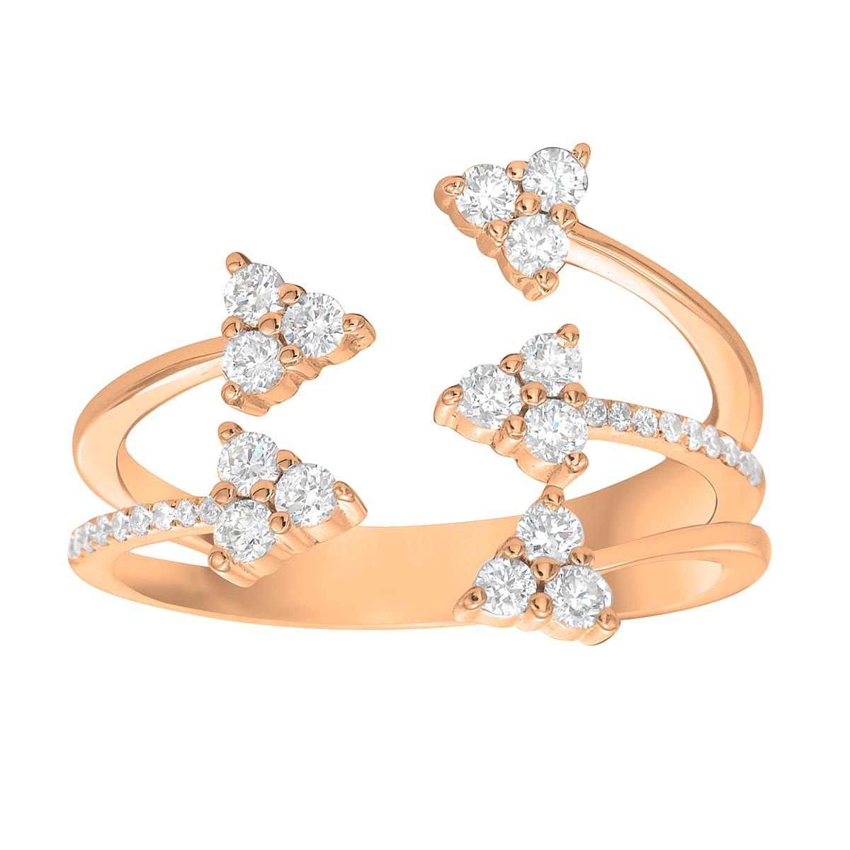 18K Rose Gold Diamond Ring, 0.42ct
