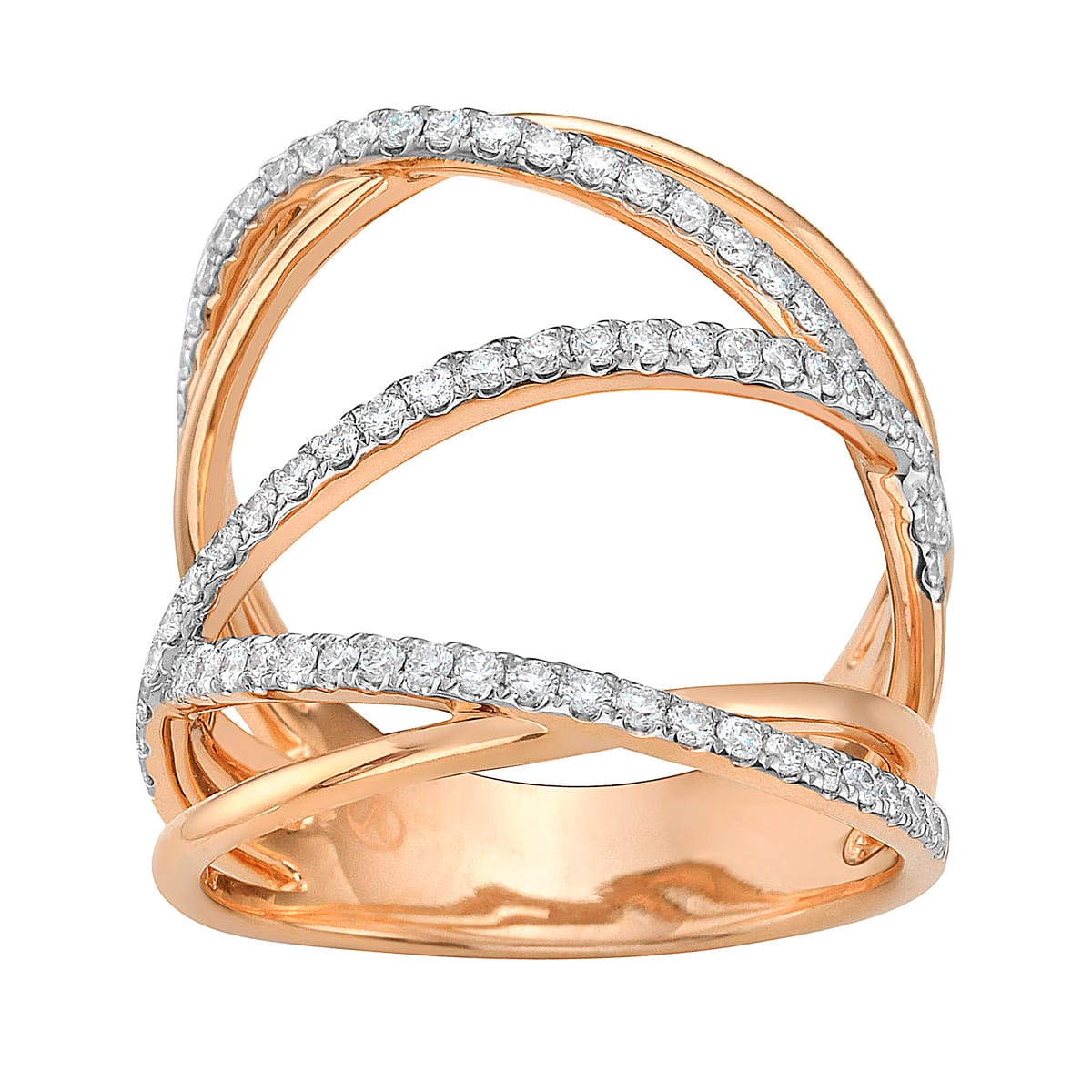18K Rose Gold Diamond Ring, 0.5ct