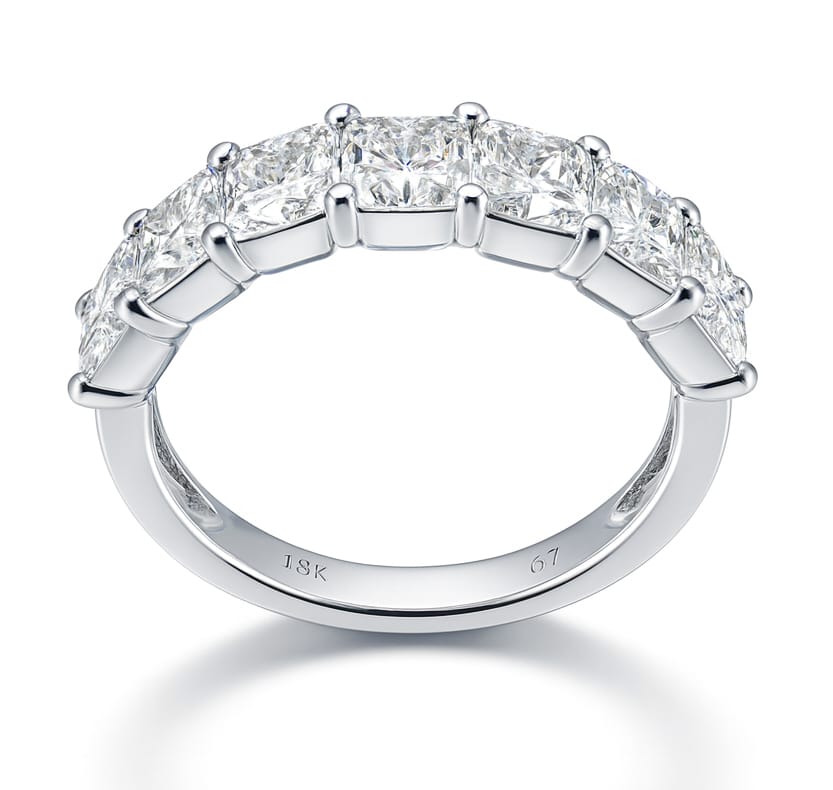 R056680 - Raidant Cut 7 Stone Diamond Ring, 2.75ct