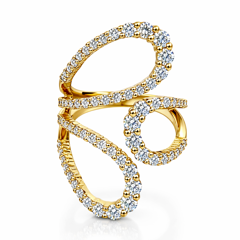 18K Yellow Gold Diamond Ring, 1.92ct
