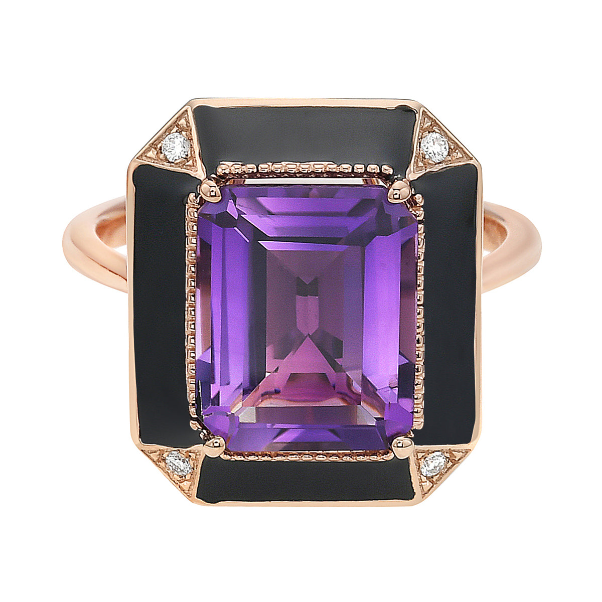 Ring 18KR-4.04G  4D-0.03ct 1AME-3.87ct B.Emamel Amethyst