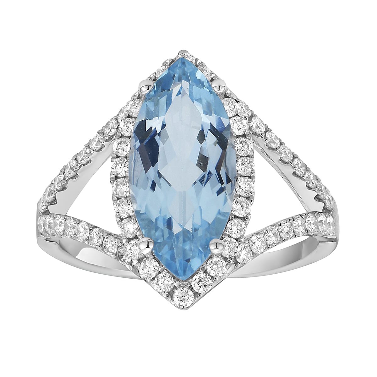 14K White Gold Sky Blue Topaz Ring, Sky Blue Topaz, 3.63ct