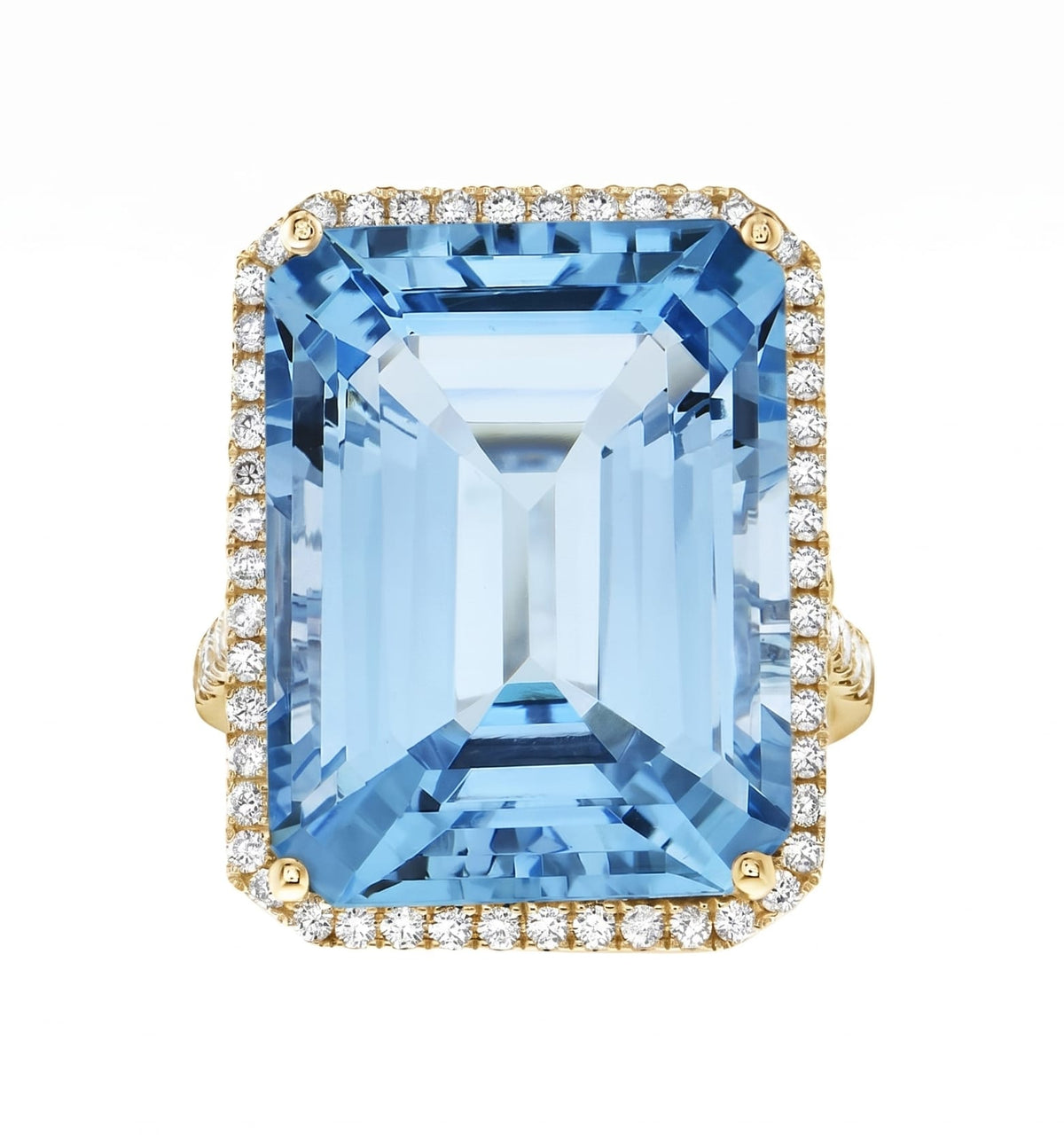 14K Yellow Gold Swiss Blue Topaz Ring, 31.23ct