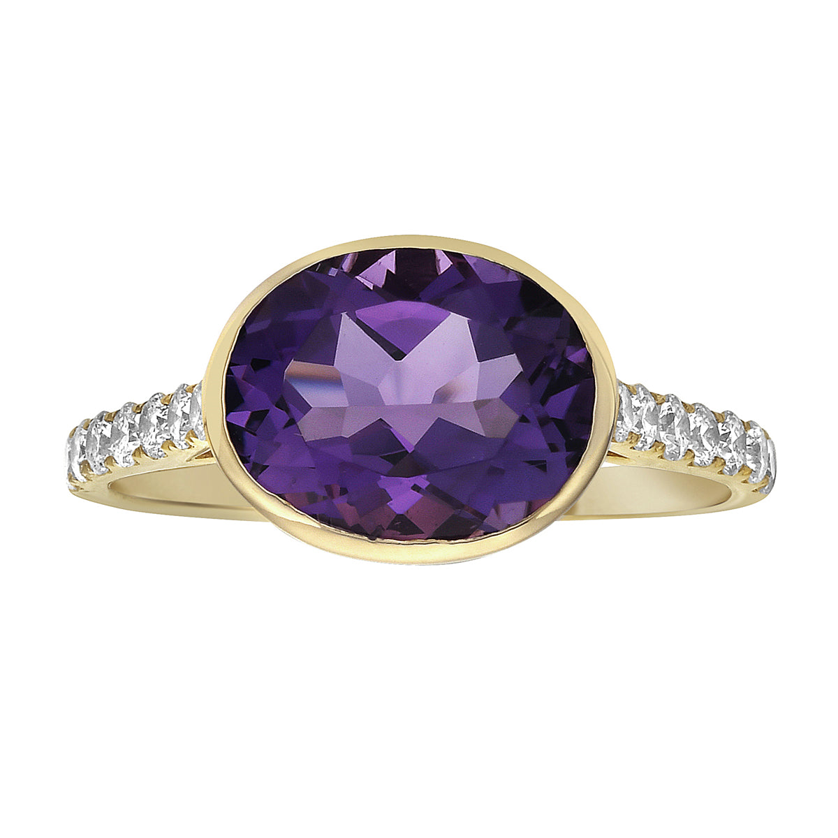 14K Yellow Gold Amethyst Ring, 2.38ct