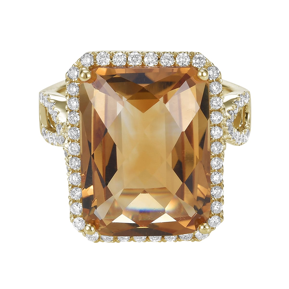 14K Yellow Gold Citrine Ring, 9.87ct
