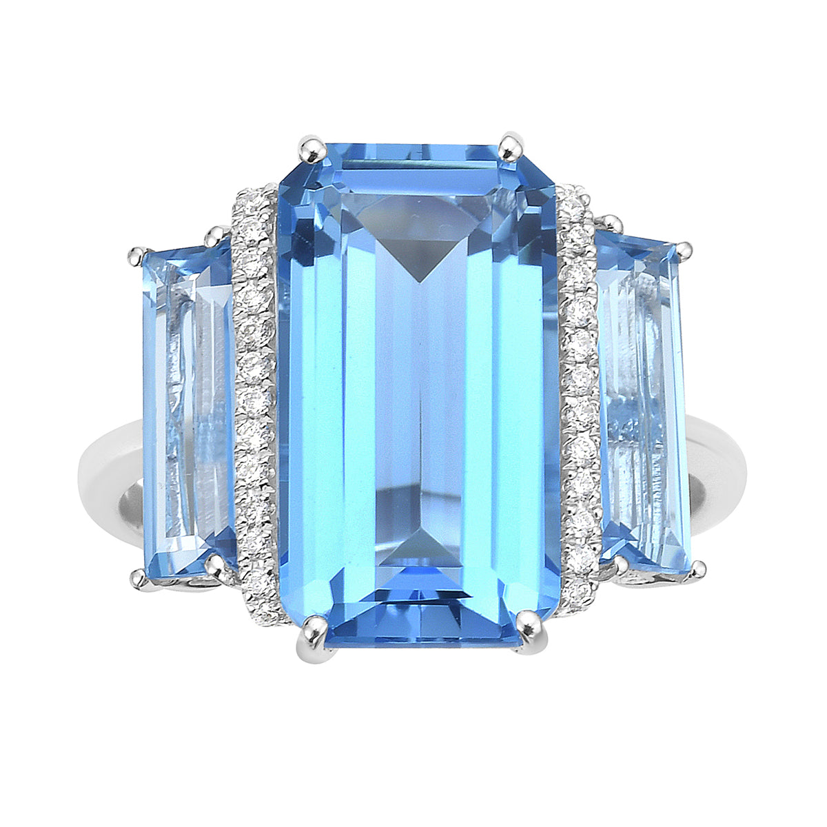 R090045-SBT - 14KW-2.31G 28D-0.09ct 1SBT-6.82ct 2SBT-1.52ct Sky Blue Topaz