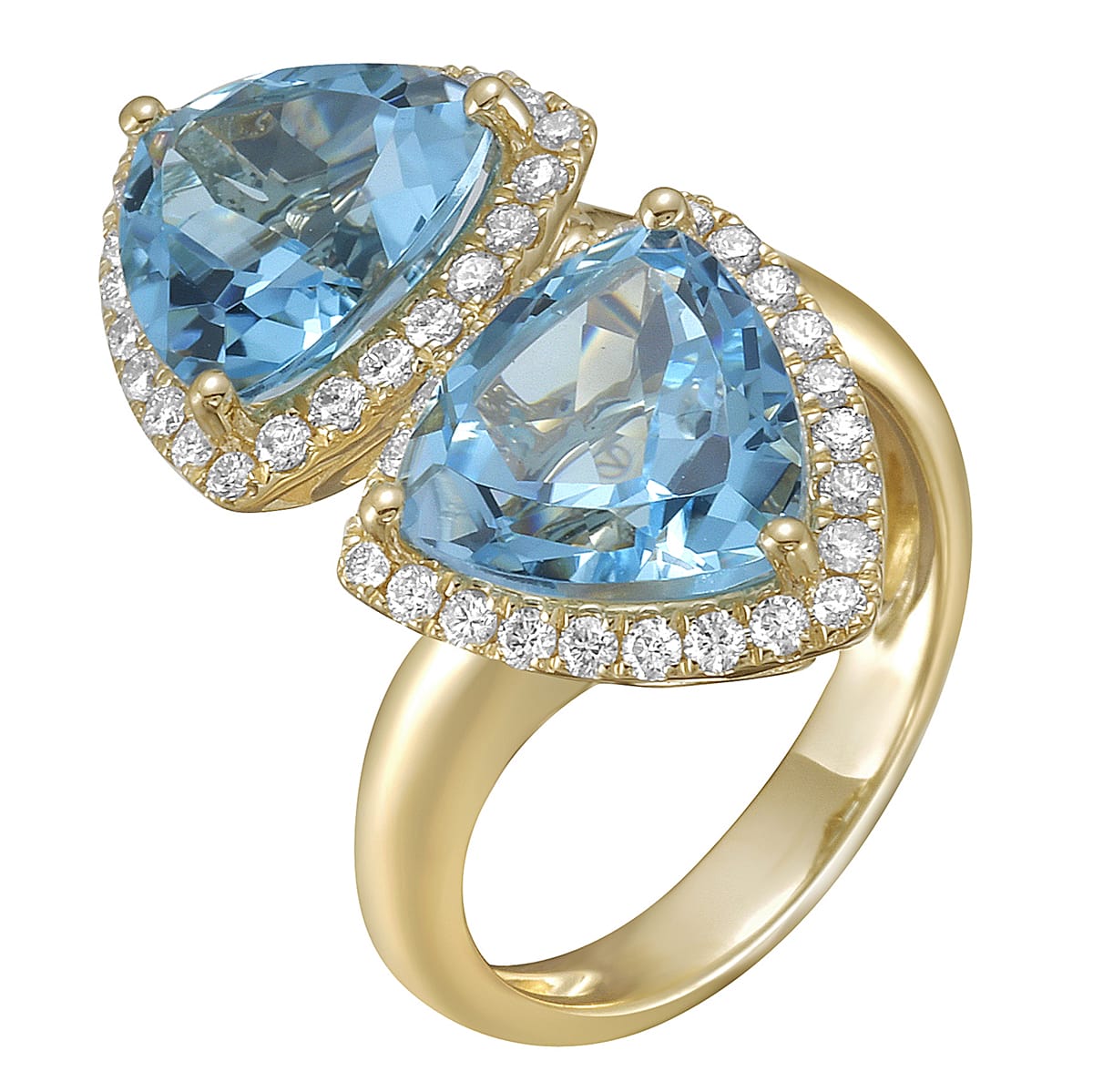 14K Yellow Gold Sky Blue Topaz Ring, 8.17ct