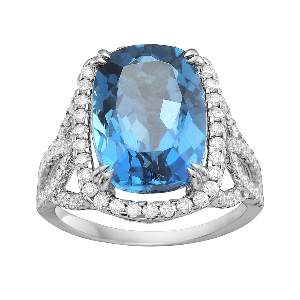 R090079-LBT - 14KW/3.6G 1LBT-8.41CT 82RD-0.69CT London Blue Topaz