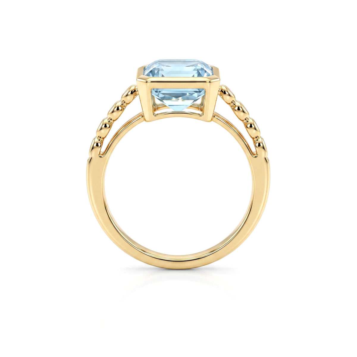 R090095Y-SBT - Ring 14KY/3.1G 1SBT-4.29CT 8RD-0.12CT Sky Blue Topaz