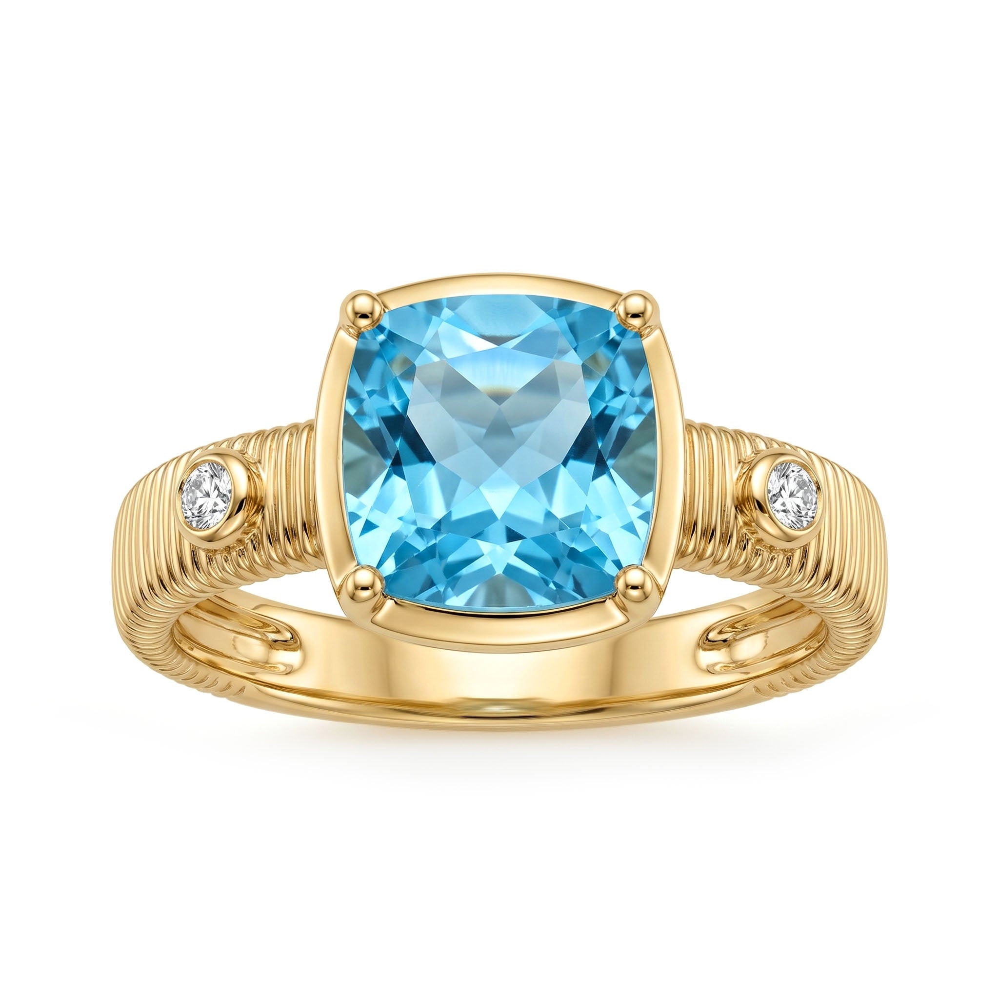 R090101Y-BT - Ring 14KY-4.35G 1BT-2.27ct 2D-0.04ct Blue Topaz