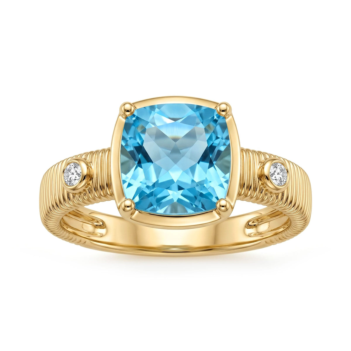 R090101Y-BT - Ring 14KY-4.35G 1BT-2.27ct 2D-0.04ct Blue Topaz