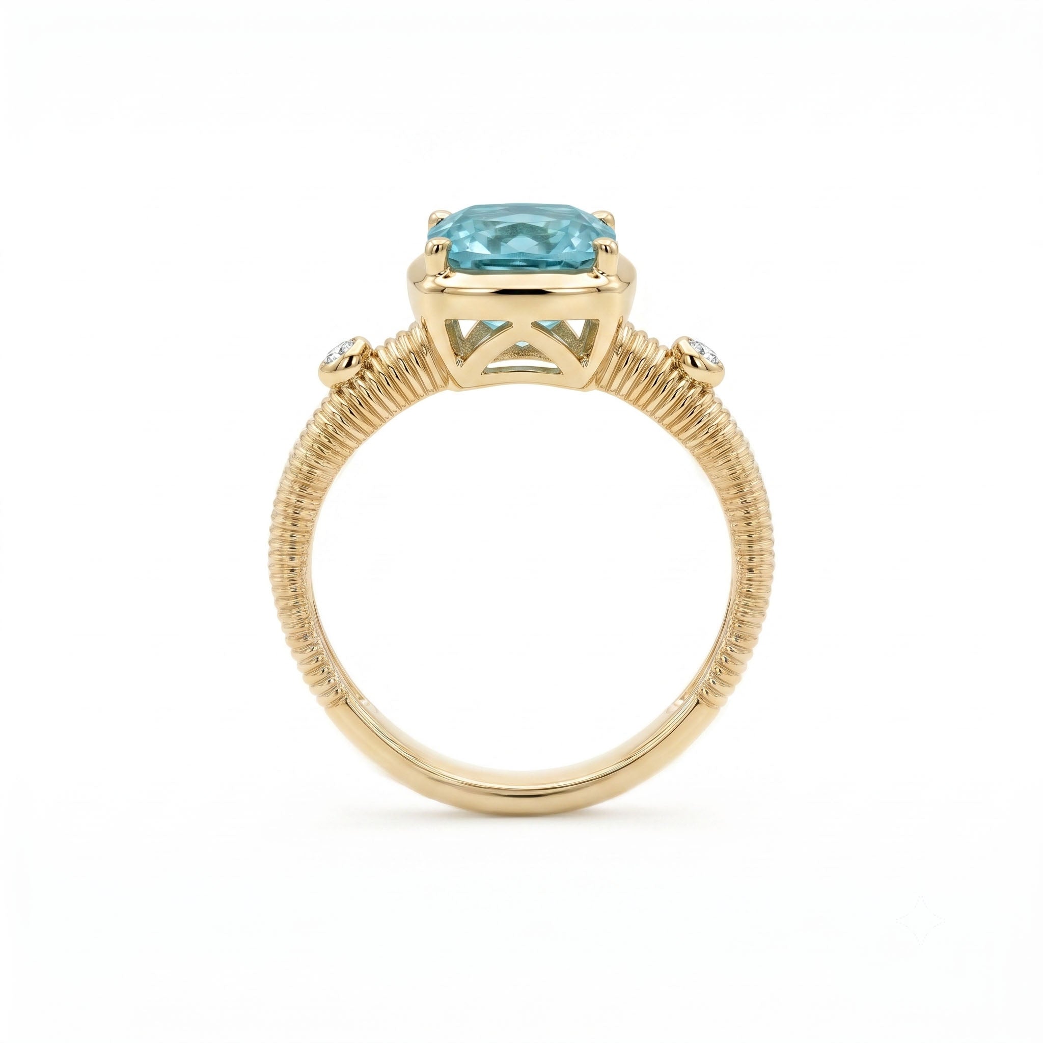 R090101Y-BT - Ring 14KY-4.35G 1BT-2.27ct 2D-0.04ct Blue Topaz