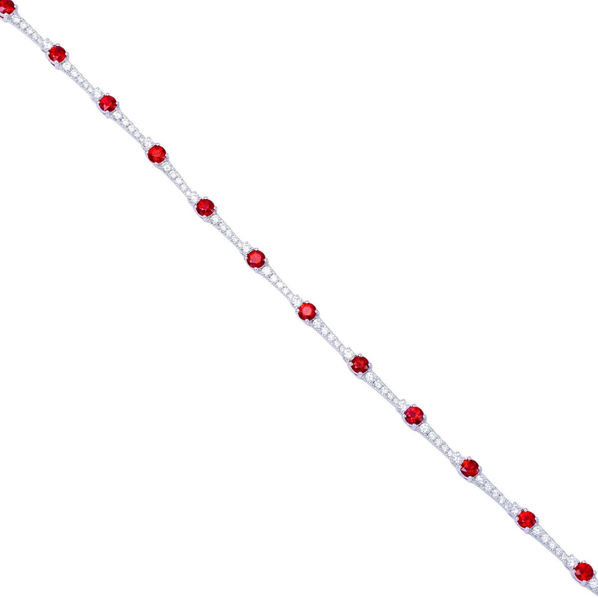 18K White Gold Ruby Diamond Bracelet, 2.77ct