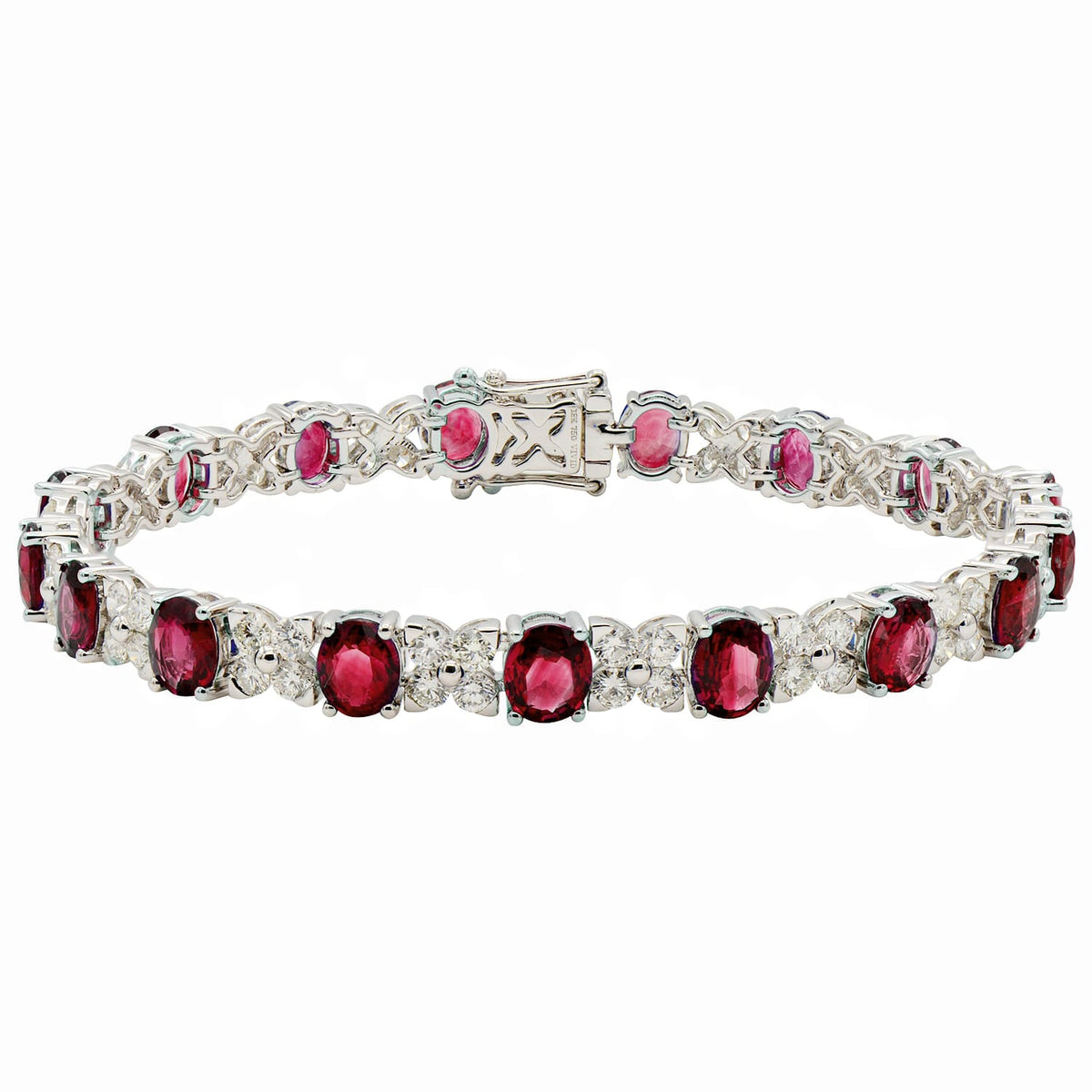 18K White Gold Ruby Bracelet, 9.31ct