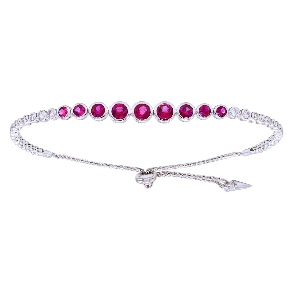 18K White Gold Ruby Bracelet, 1.94ct