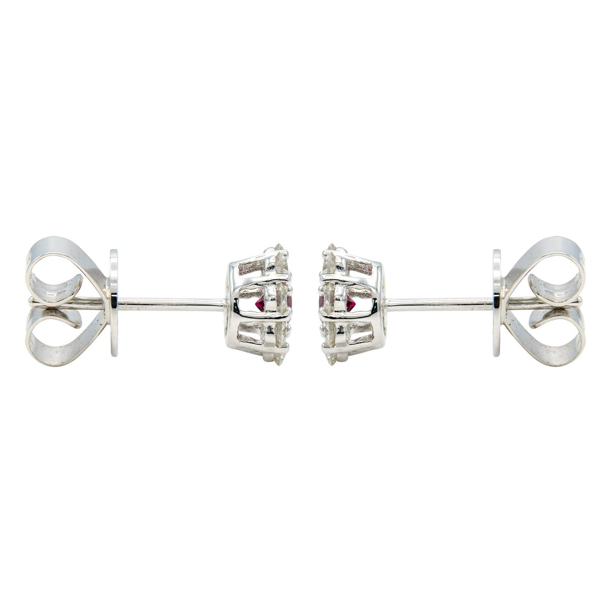 18K White Gold Ruby Earrings, 0.24ct