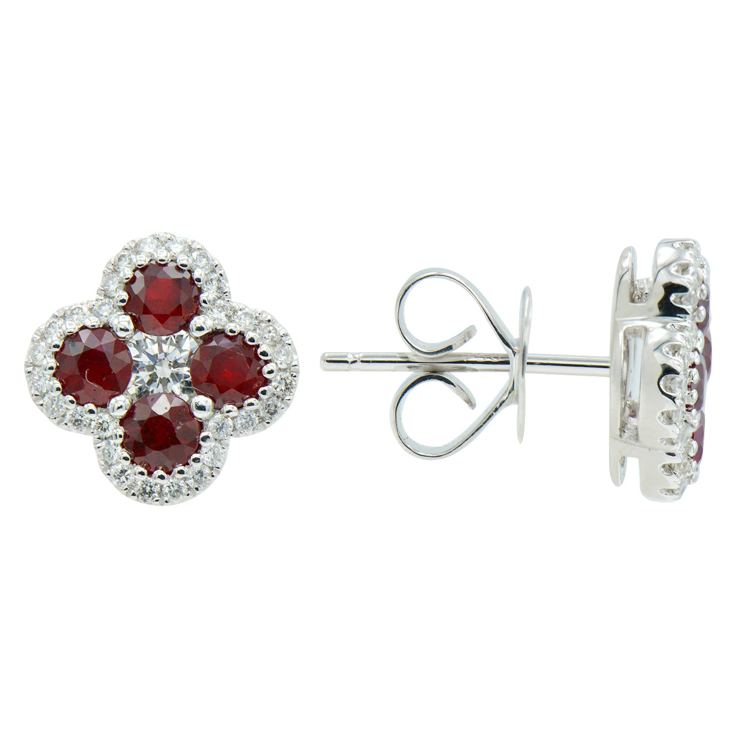 18KW Ruby Stud Earrings