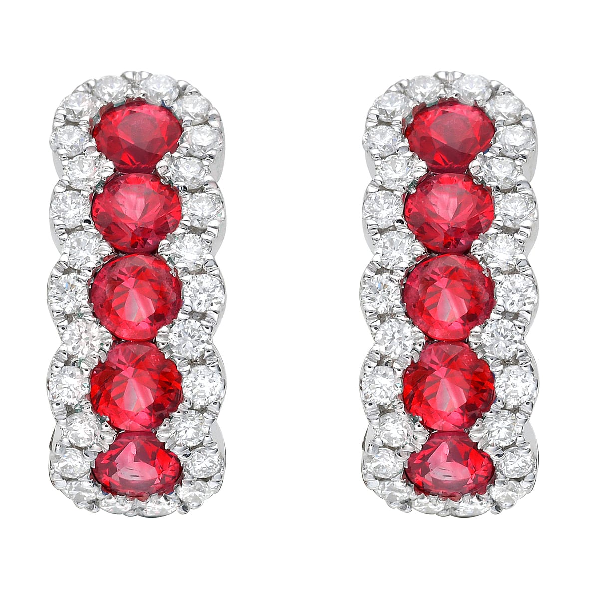 18K White Gold Ruby Earrings, 1.09ct