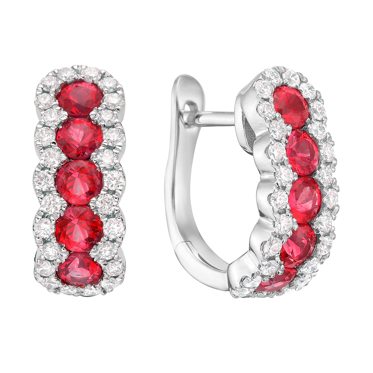 18K White Gold Ruby Earrings, 1.09ct