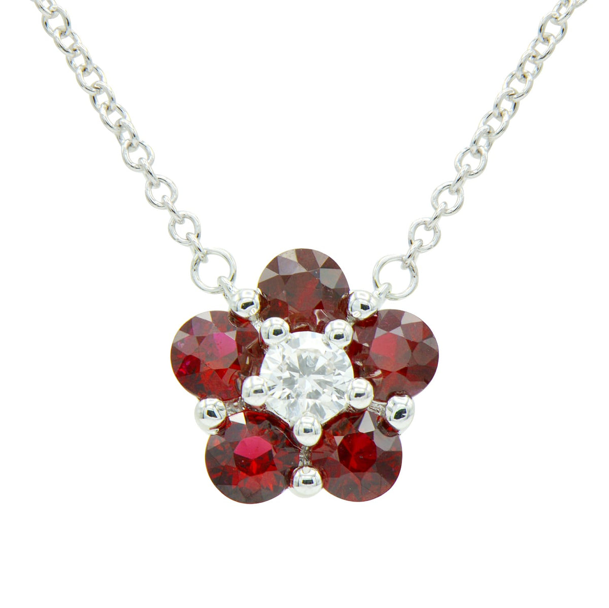 18K White Gold Ruby Pendant, 0.95ct