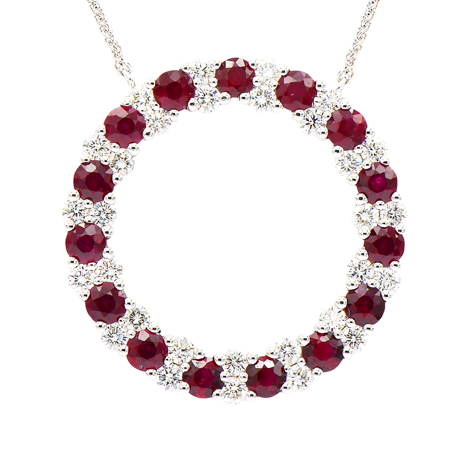 18K White Gold Ruby Pendant, 2.58ct