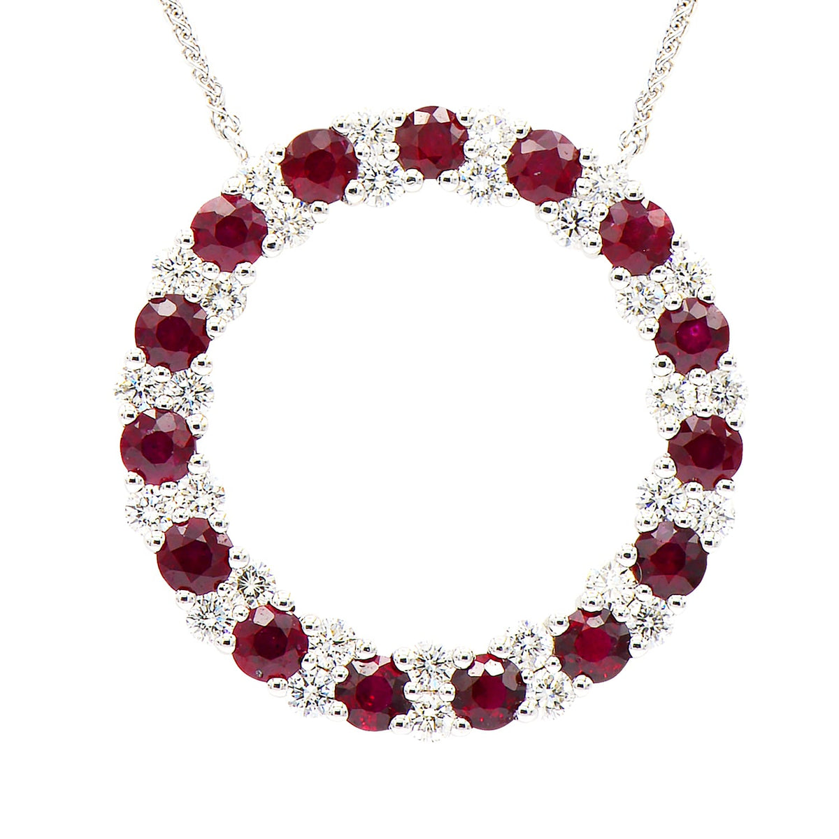 18K White Gold Ruby Pendant, 2.58ct