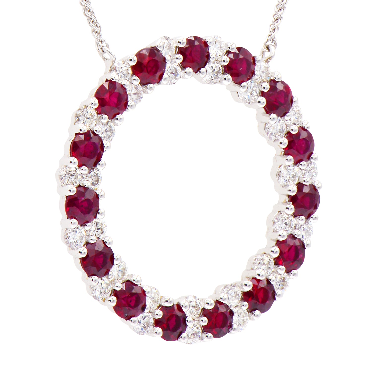 18K White Gold Ruby Pendant, 2.58ct
