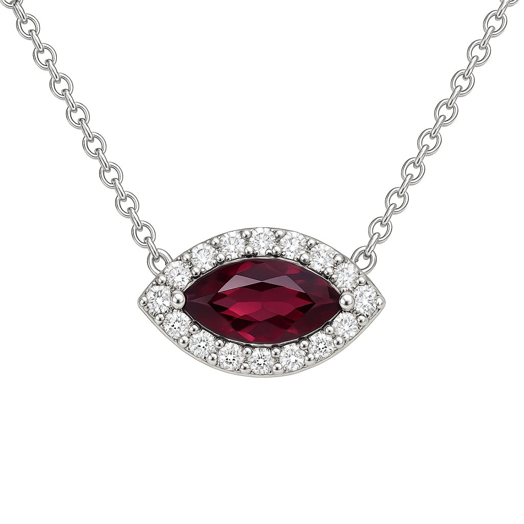 RP055011 - Pendant 18KW/0.9G 1RUBY-0.55CT 16RD-0.14CT