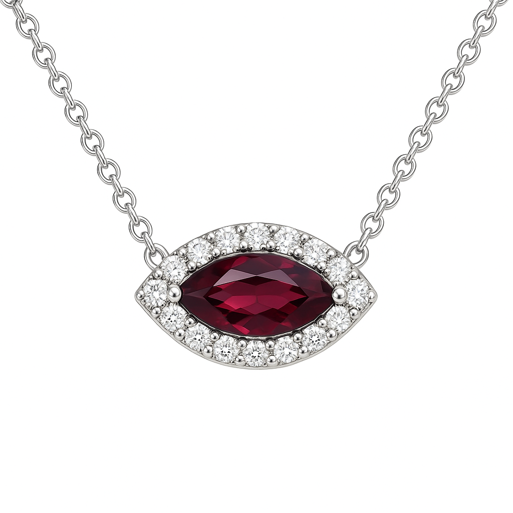 Handmade 18K White Gold Ruby Pendant, 0.55ct