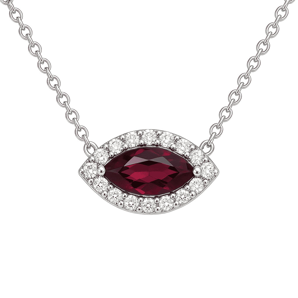 Handmade 18K White Gold Ruby Pendant, 0.55ct